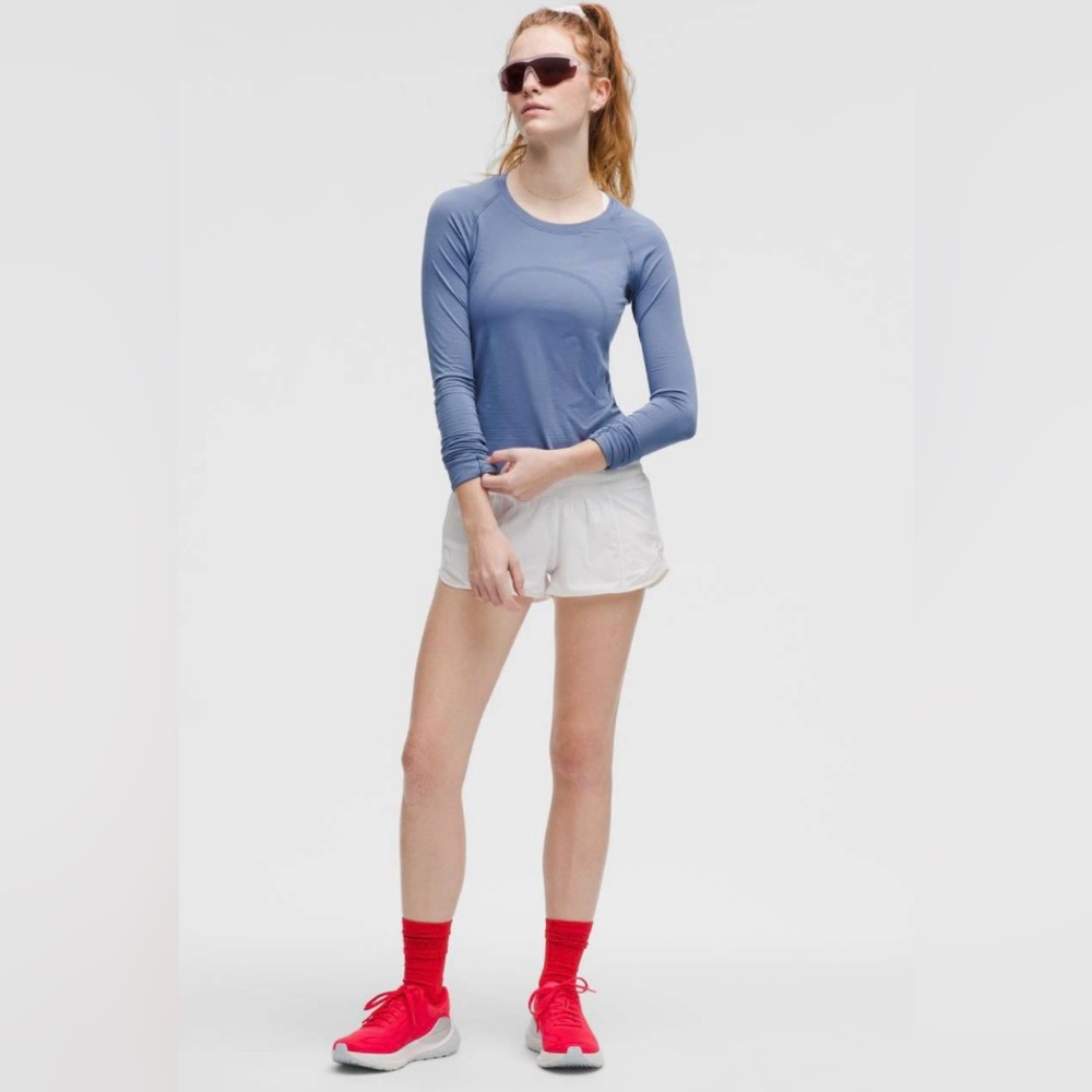 Lululemon NWT Swiftly Tech Long-Sleeve Shirt 2.0 Waist Washed Denim